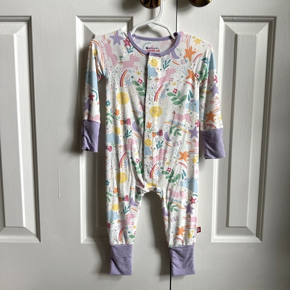 Magnetic Me Unicorn Rainbow Star Sun Moon Magnetic Pajamas, 6-9 months, NWOT